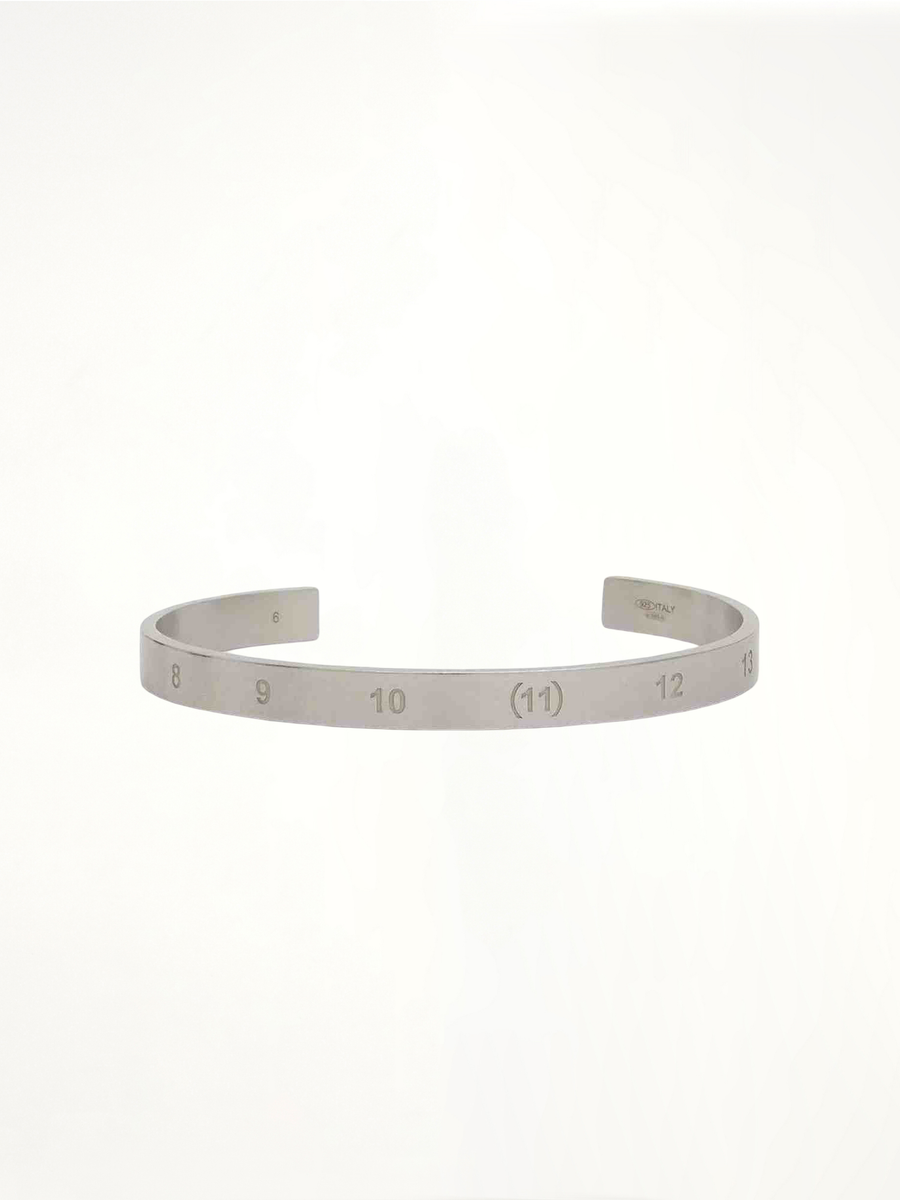 Numerical Cuff 6.5mm Bracelet in Silver