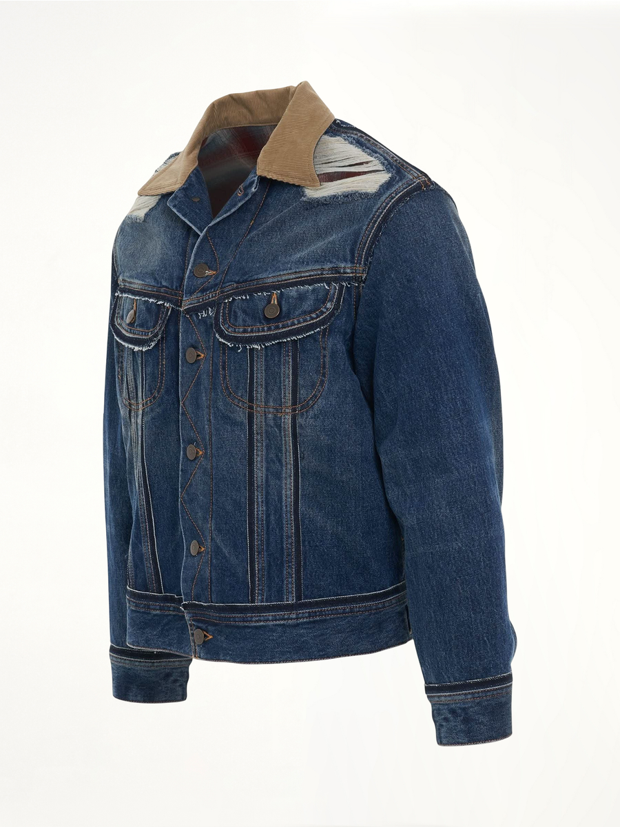Oversize Deconstruction Cut-Out Denim Jacket