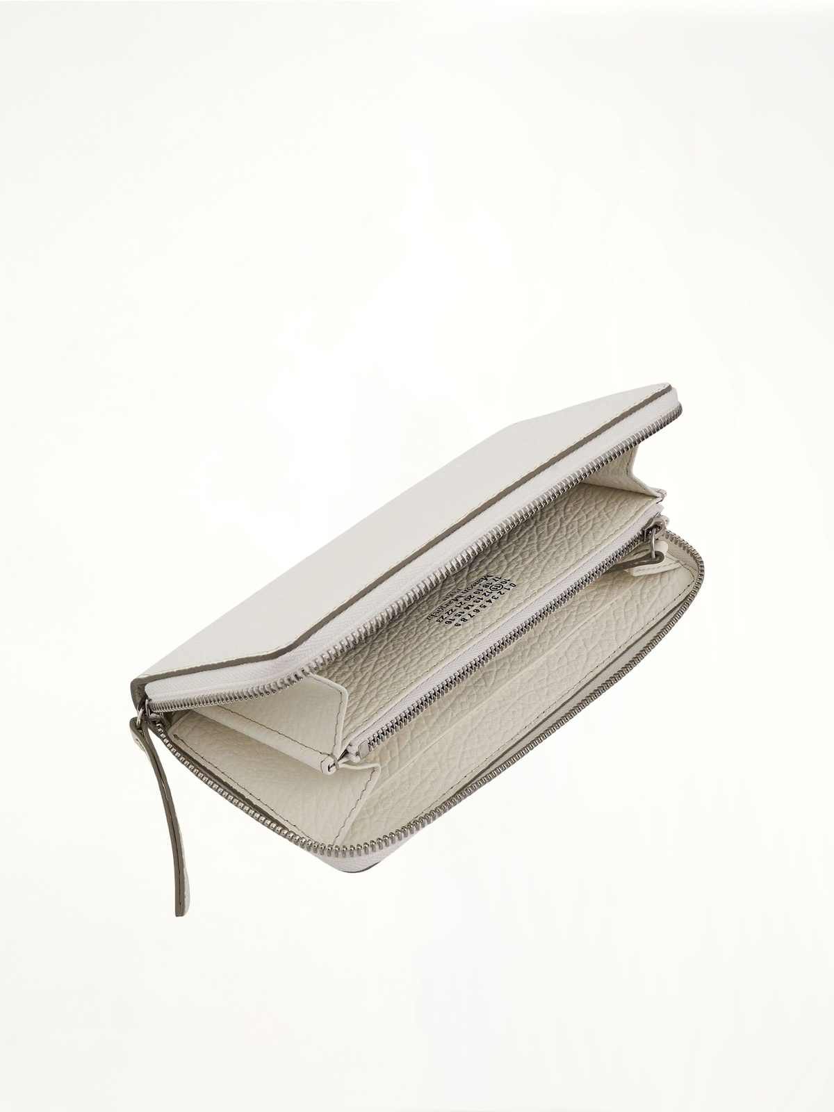Four Stitches Zip Around Wallet in White