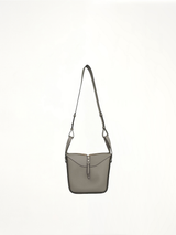 Compact Hammock Bag in Soft Grained Calfskin in Pearl Grey