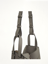 Compact Hammock Bag in Soft Grained Calfskin in Pearl Grey