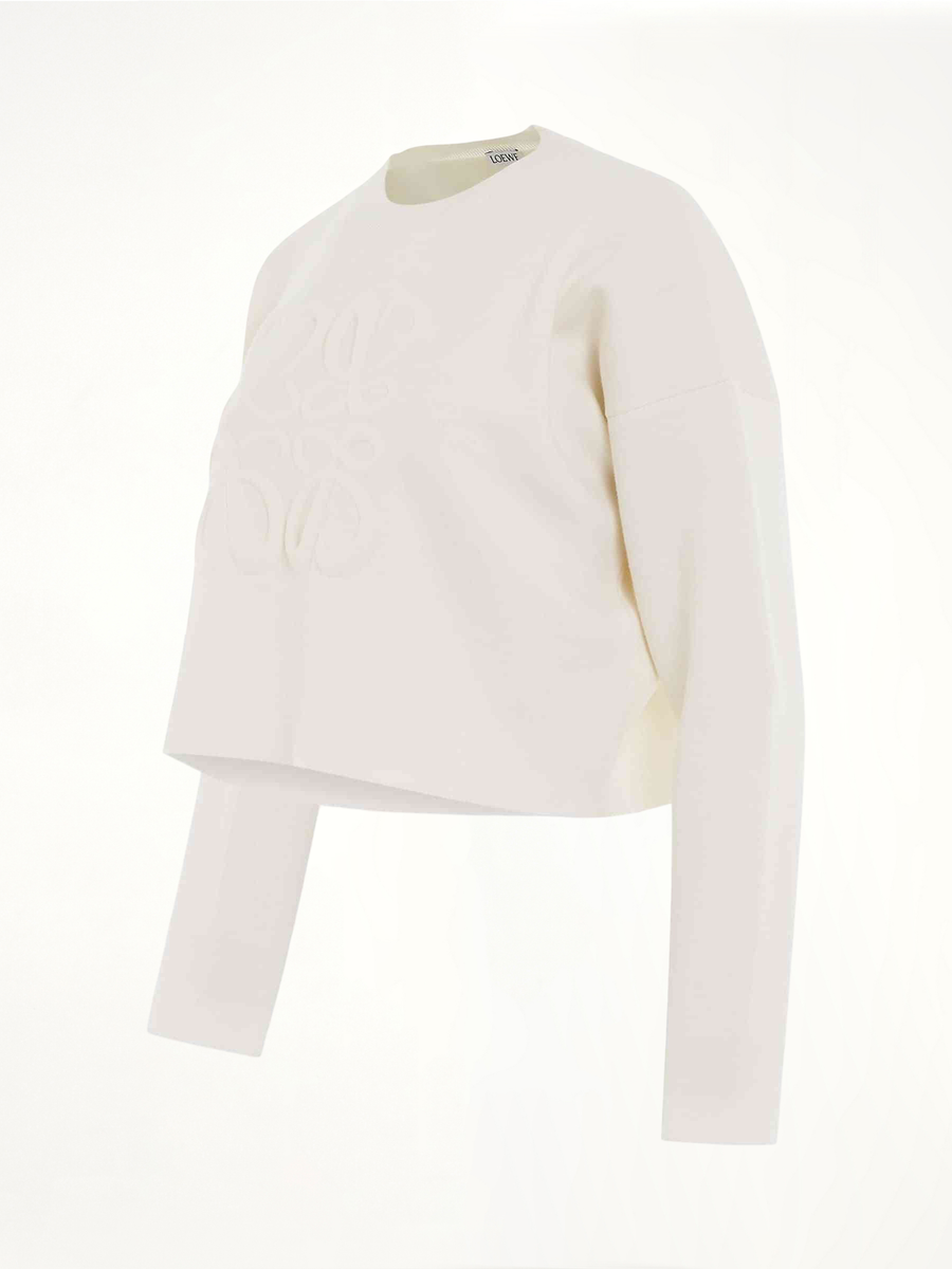 Short Anagram Sweater in White