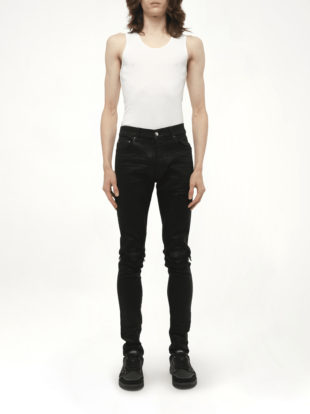 Waxed MX1 Jeans in Black Wax