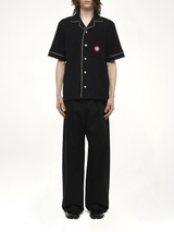 Towelling Monogram Shirt in Black