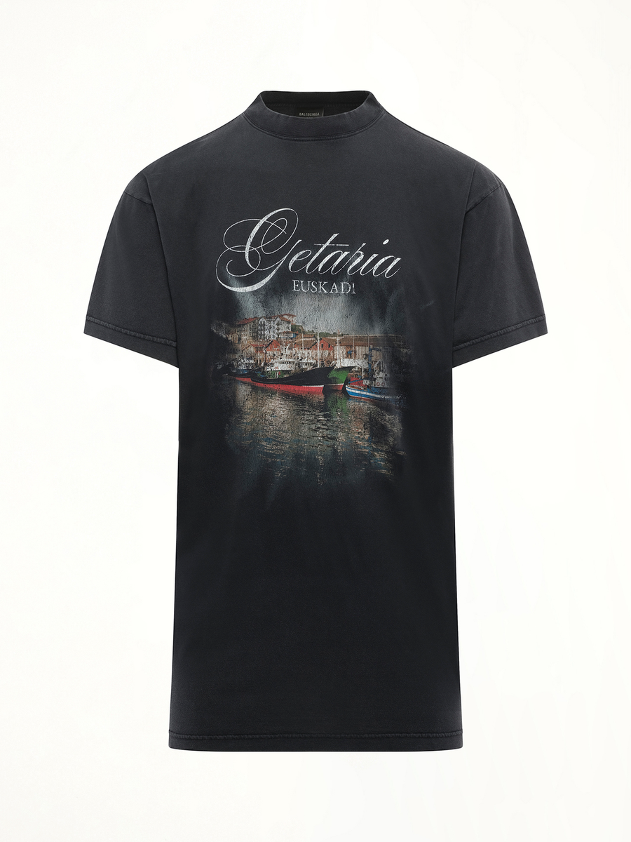 Balenciaga Getaria Oversized T-Shirt in Faded Washed Black