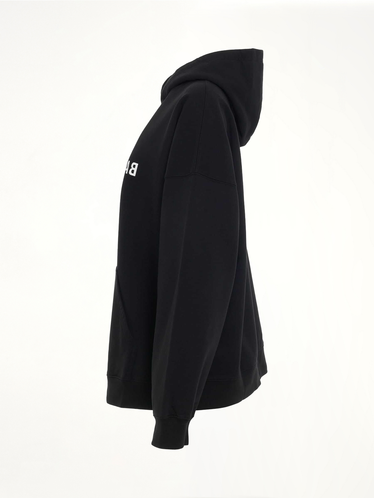 Mirror Print Wide Fit Hoodie in Black