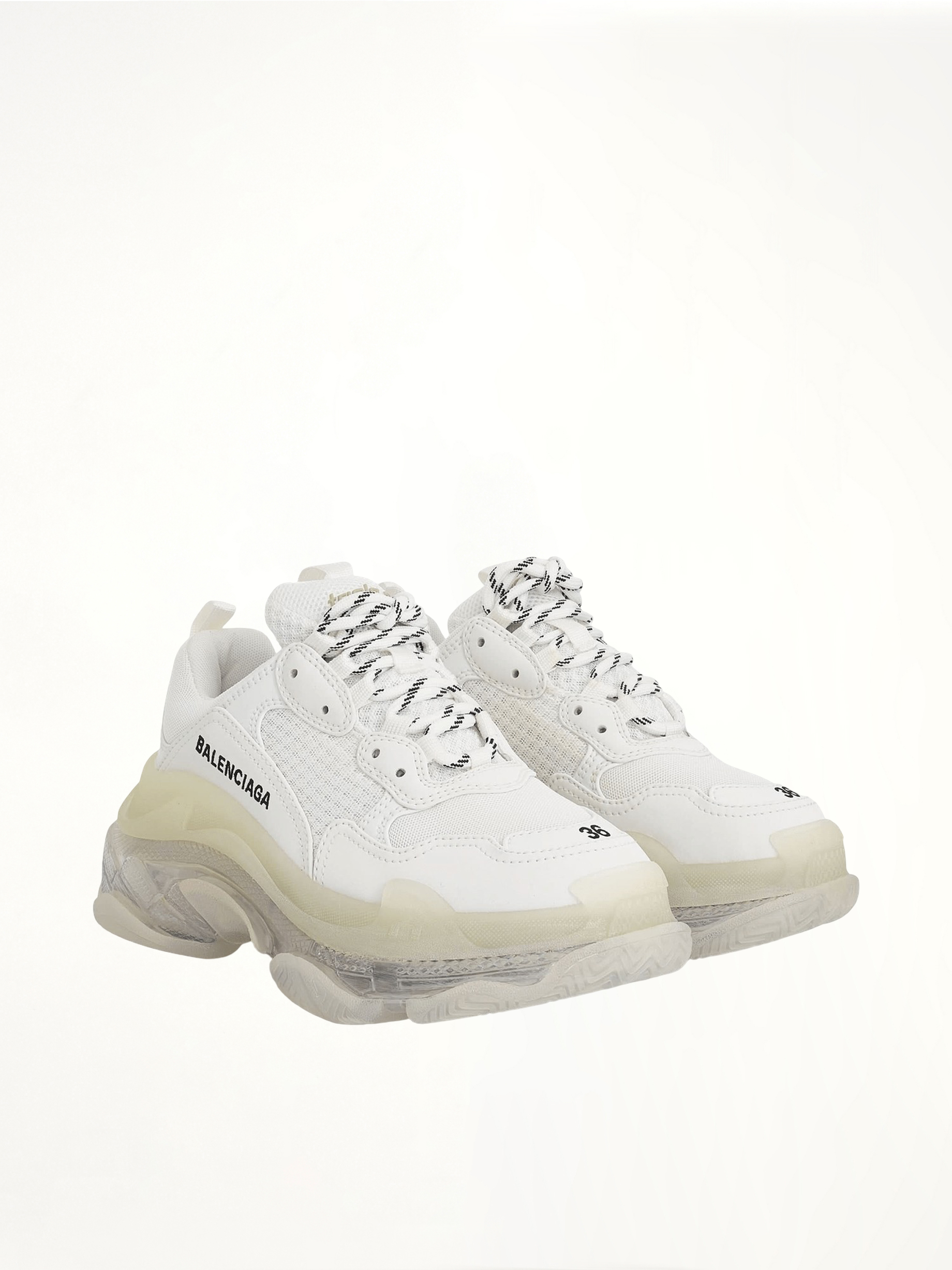 Triple S Clear Sole Sneakers in White