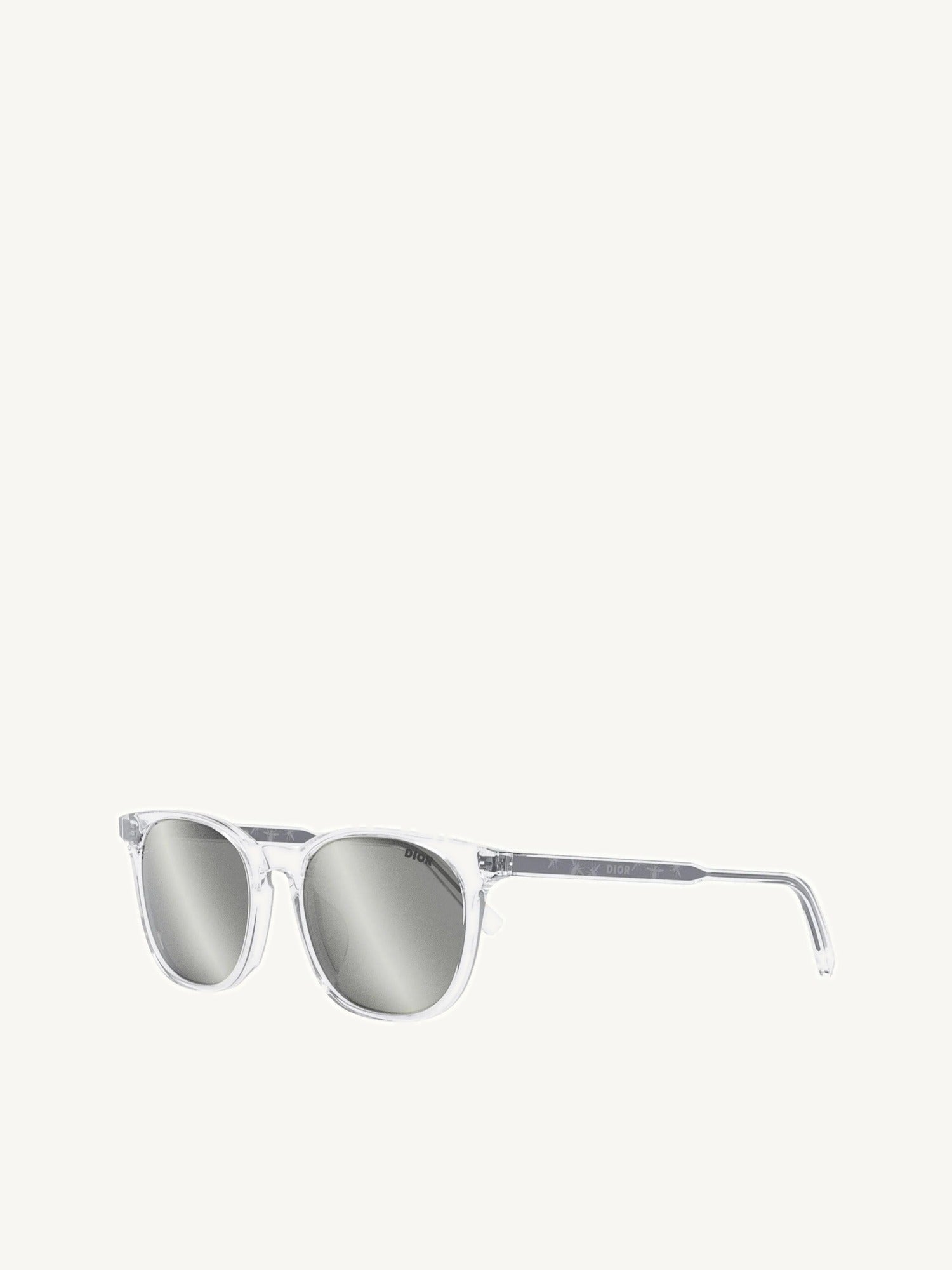 InDior S1F 85A4 Crystal-Tone Rectangular Sunglasses in Matte Crystal