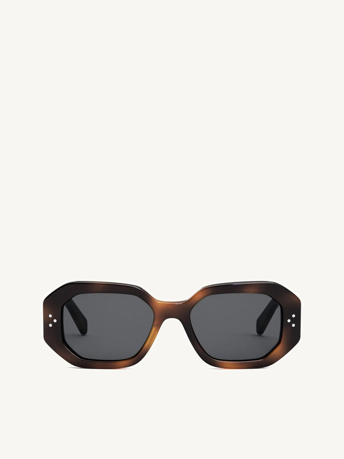 CL40255I Hexagonal Sunglasses in Havana
