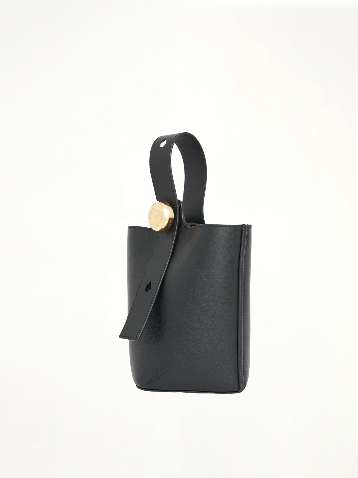 Mini Pebble Bucket Bag in Black