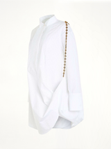 Chain Shirt Dress in Optic White