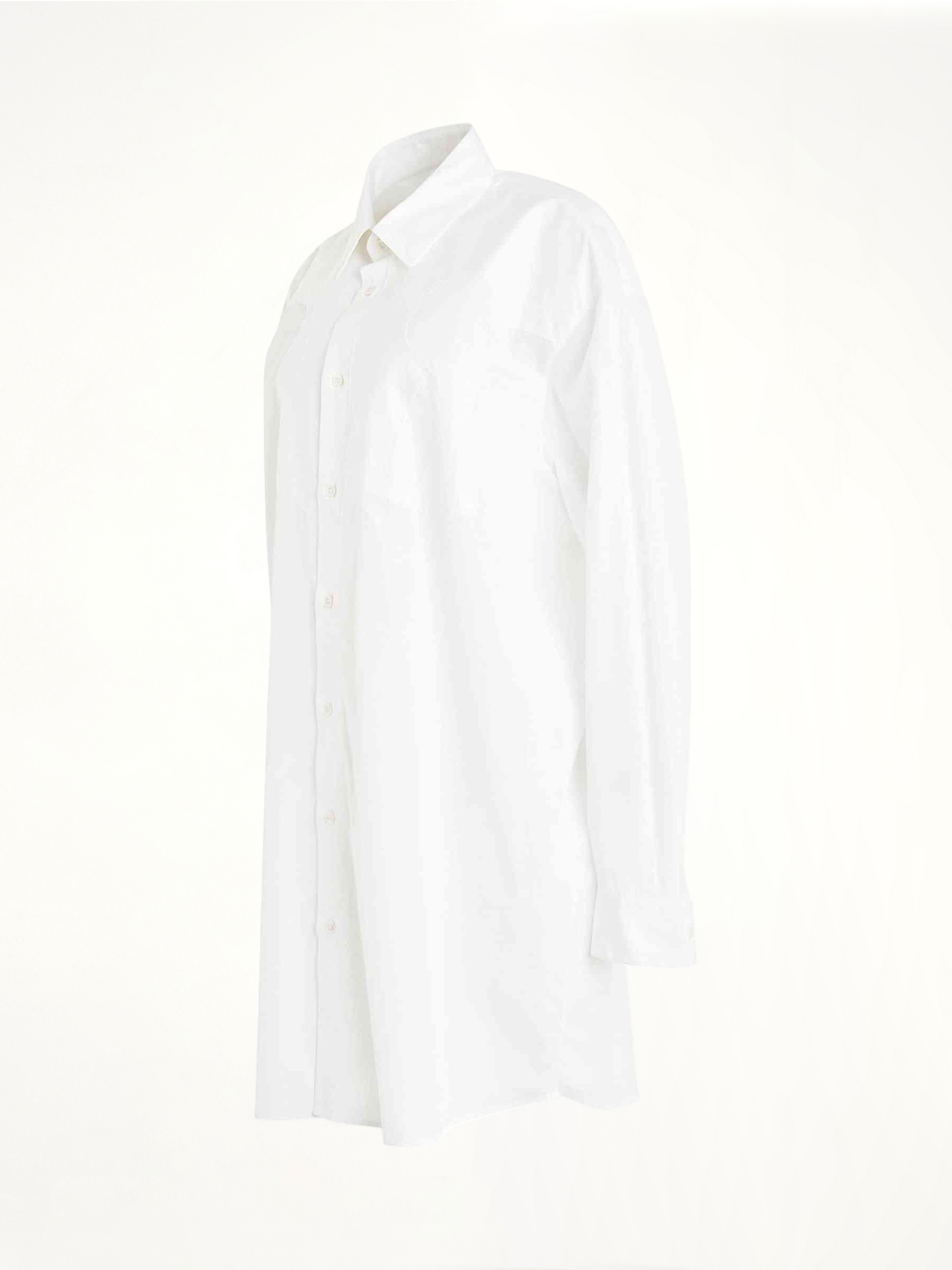 Long Sleeve Cotton Poplin Shirt in White