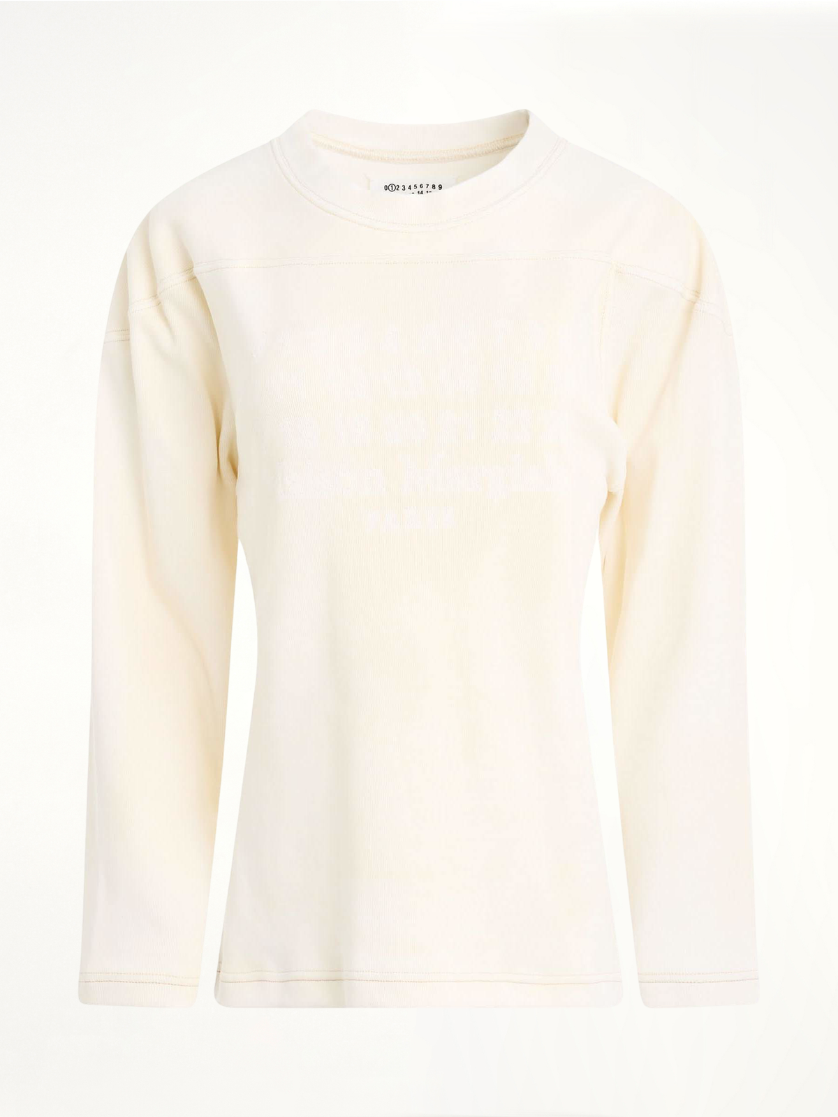 Rib Cotton Logo Sweatshirt in Off White