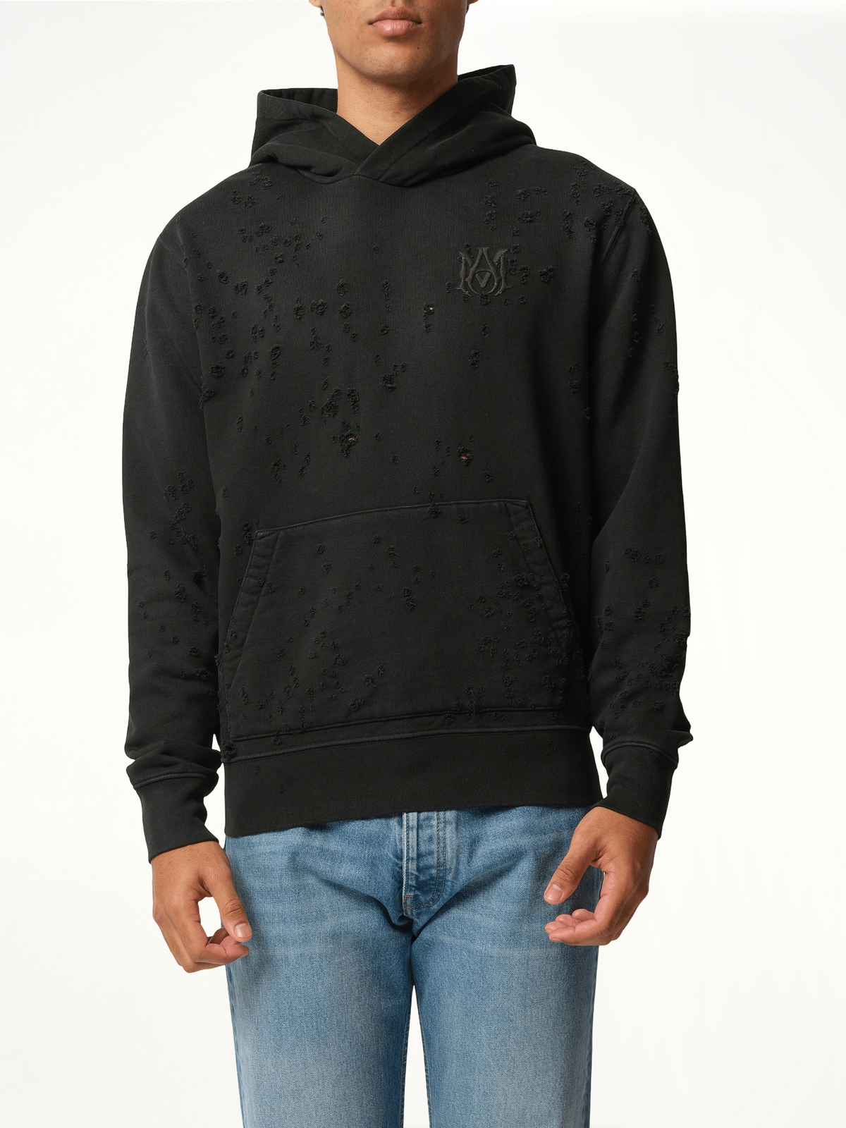 MA Shotgun Embroidered Hoodie in Black