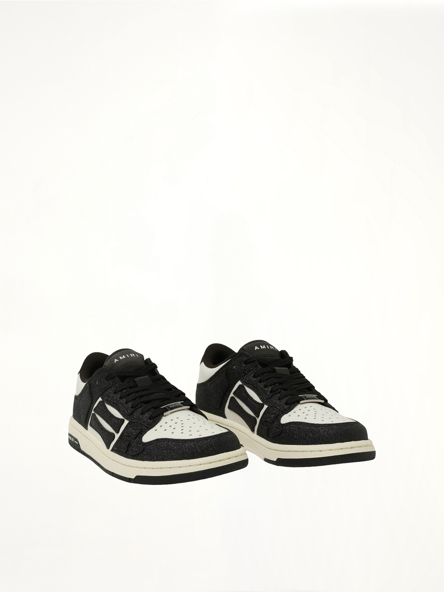 Shimmer Skeleton Sneaker in Black Front View | AMIRI