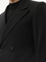 Wool Barathea Suit Jacket in Black