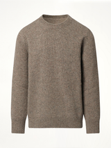 Wool Knit Sweater in Grey/Brown