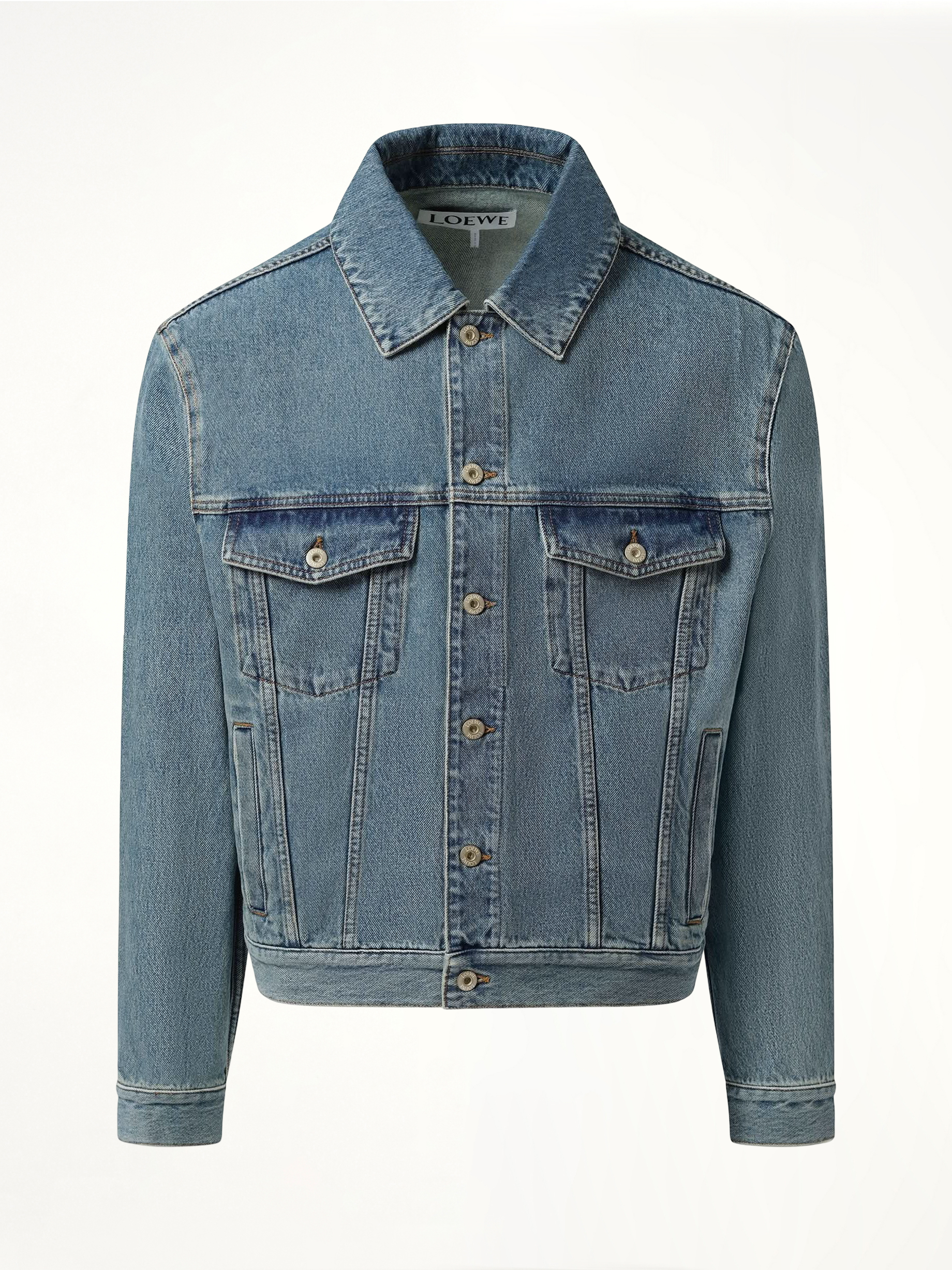 Anagram Denim Jacket in Mid Blue