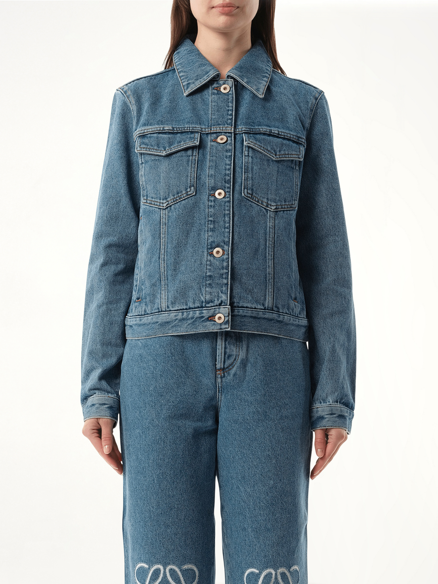 Anagram Denim Jacket in Mid Blue