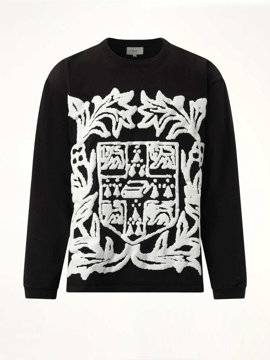 Rhude Long Sleeve T-Shirt in White/Black