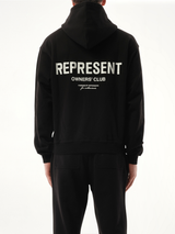 Represent Owners Club Zip Hoodie in Black