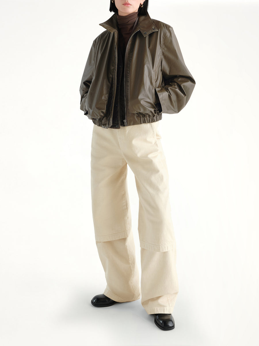 Zipped Blouson in Truffle