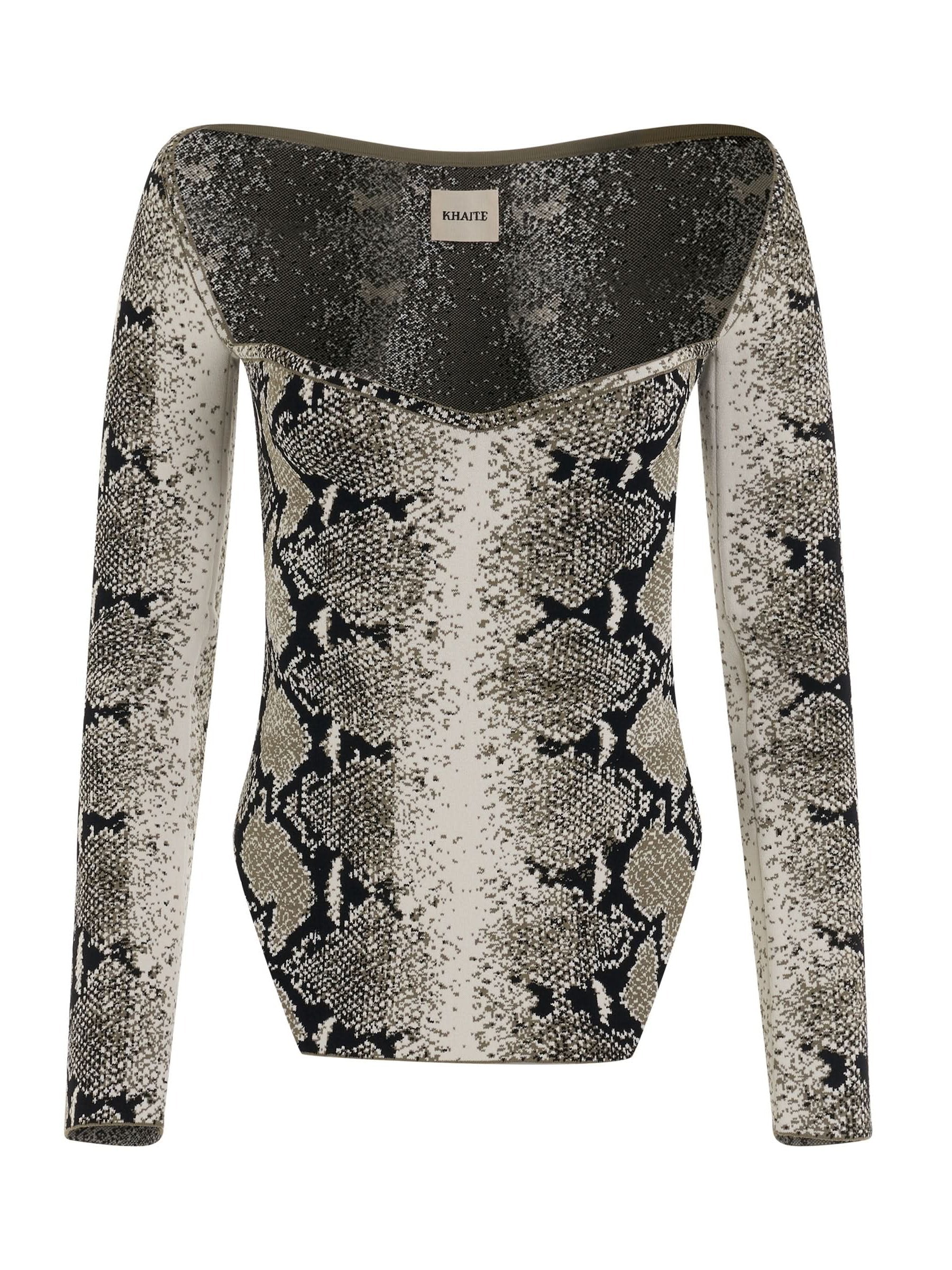 Maddy Bustier Long Sleeve Top in Roccia