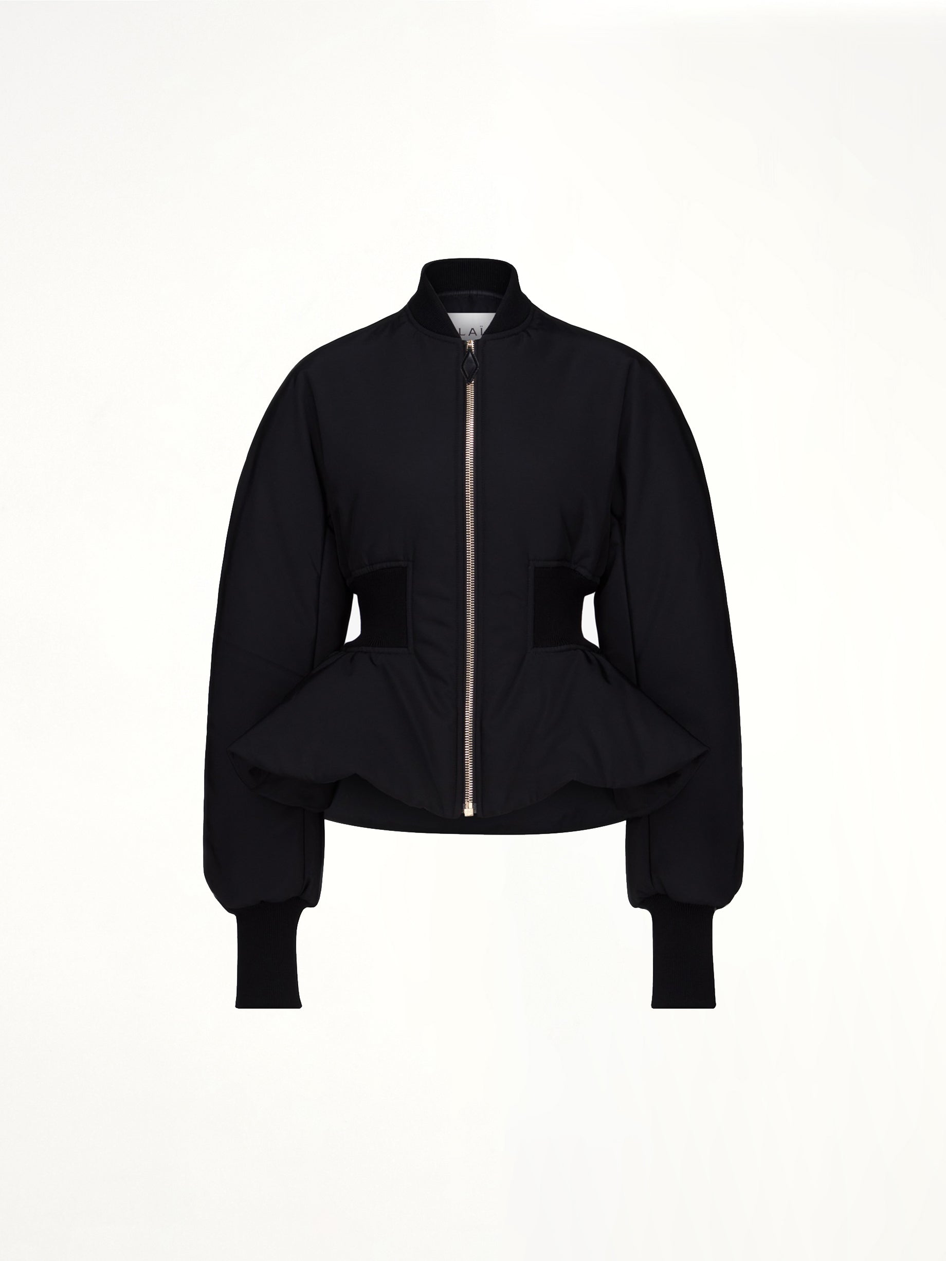 Peplum Bomber in Black