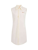 Poplin Shirt Dress in Antique White