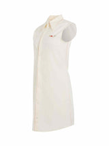 Poplin Shirt Dress in Antique White