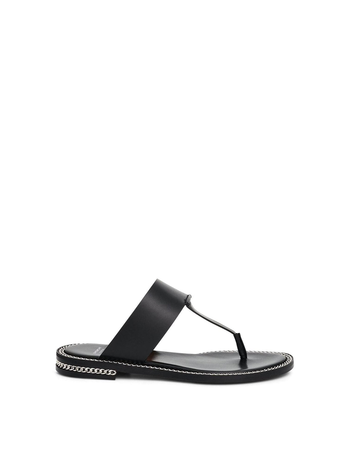 Double Chain Sandal in Black Side View | GIVENCHY