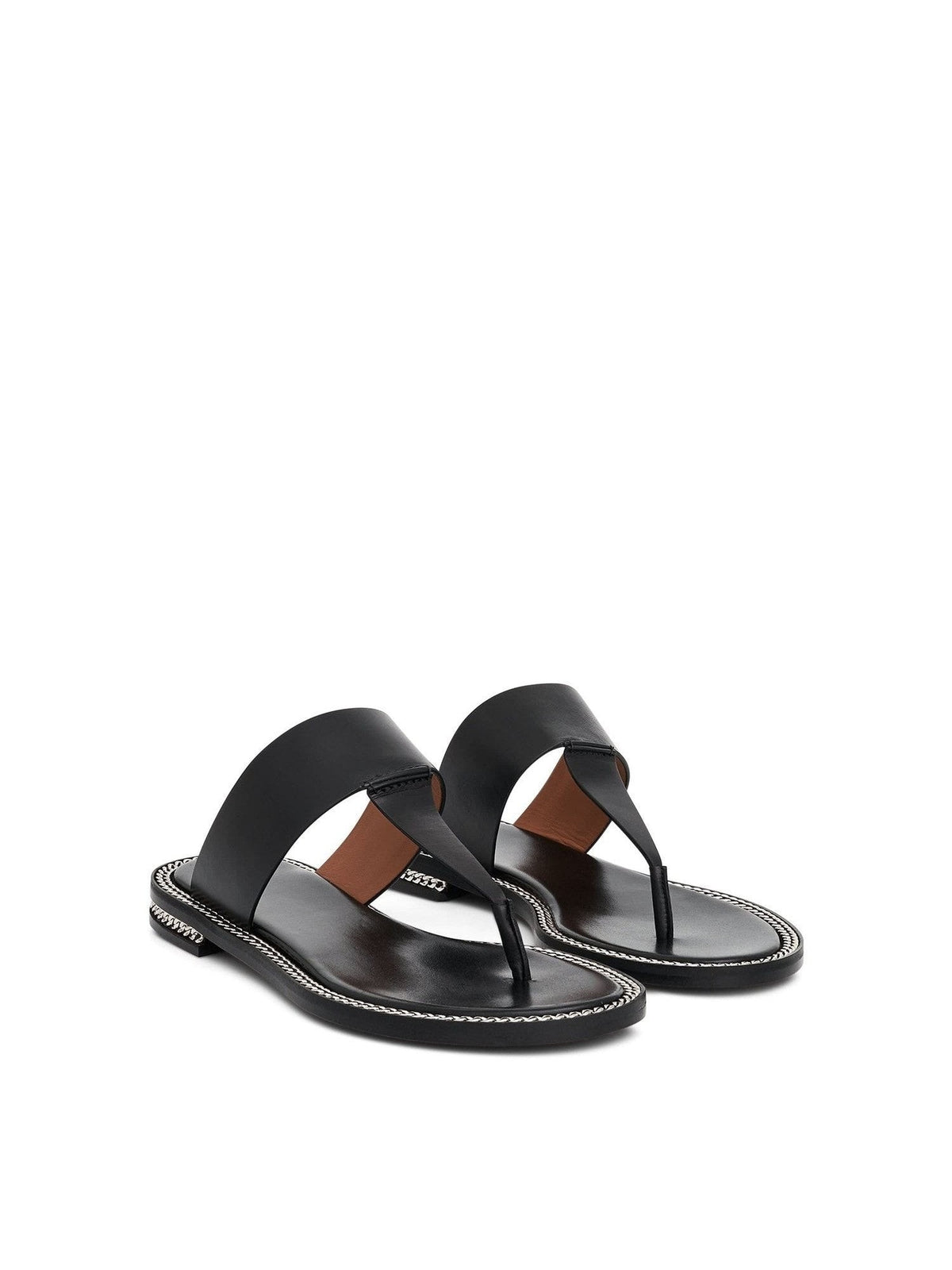 Double Chain Sandal in Black Front View | GIVENCHY