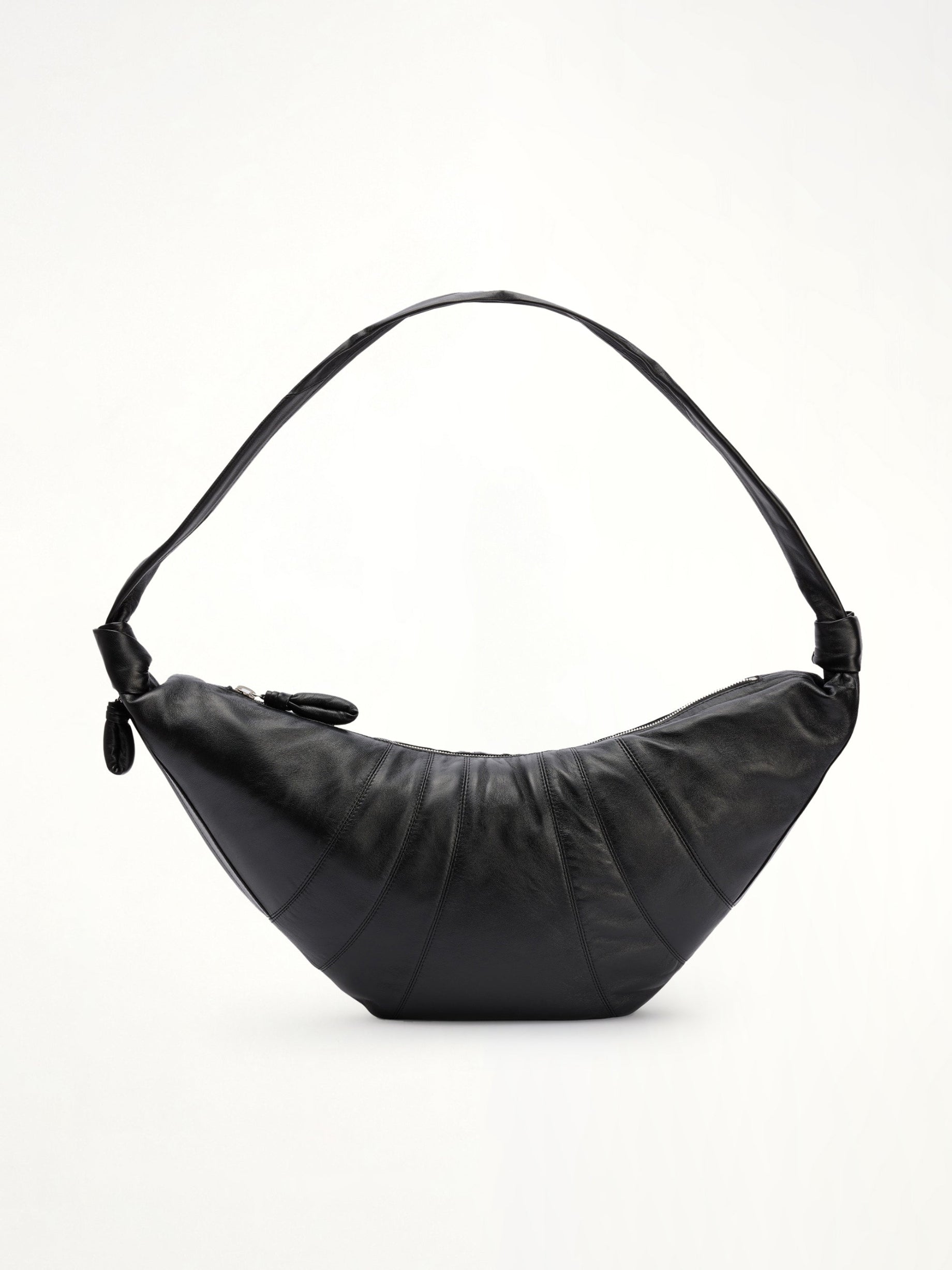 Croissant Large Soft Nappa Bag in Black