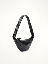 Croissant Medium Coated Cotton Bag in Black