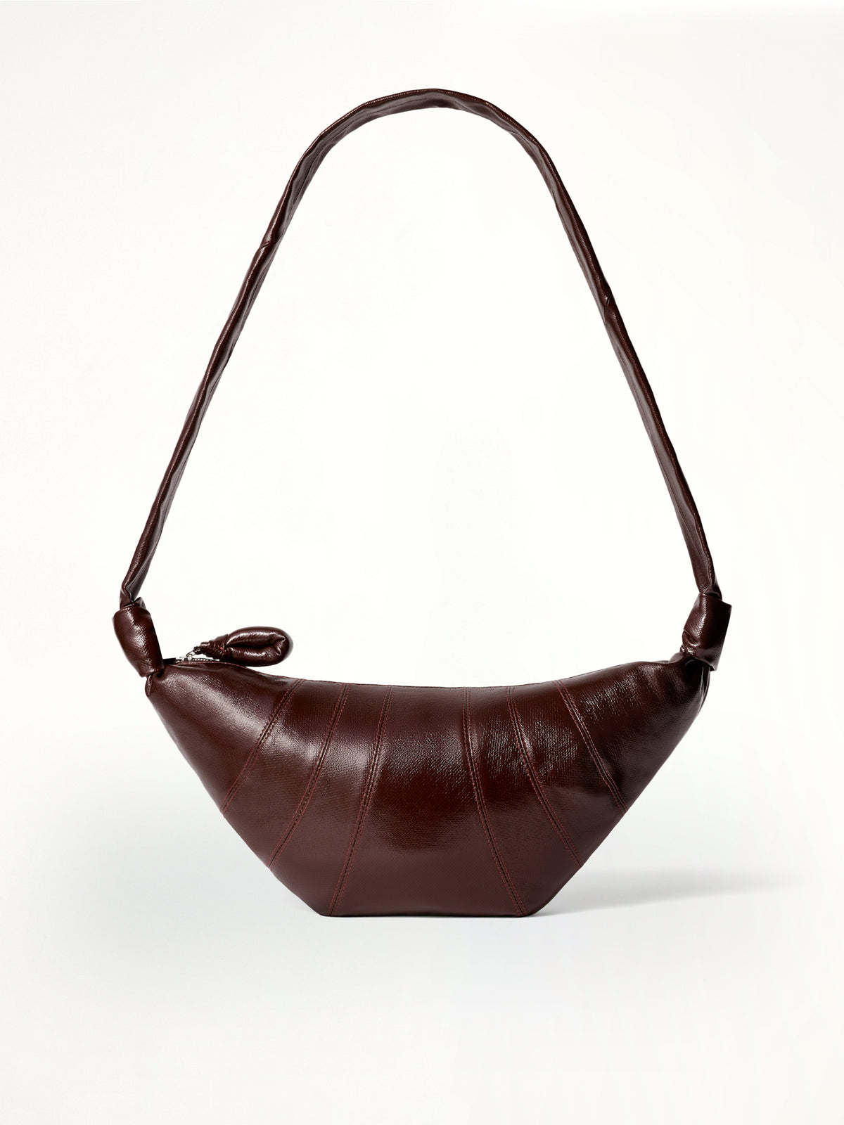 Croissant Medium Coated Cotton Bag in Chocolate Fondant