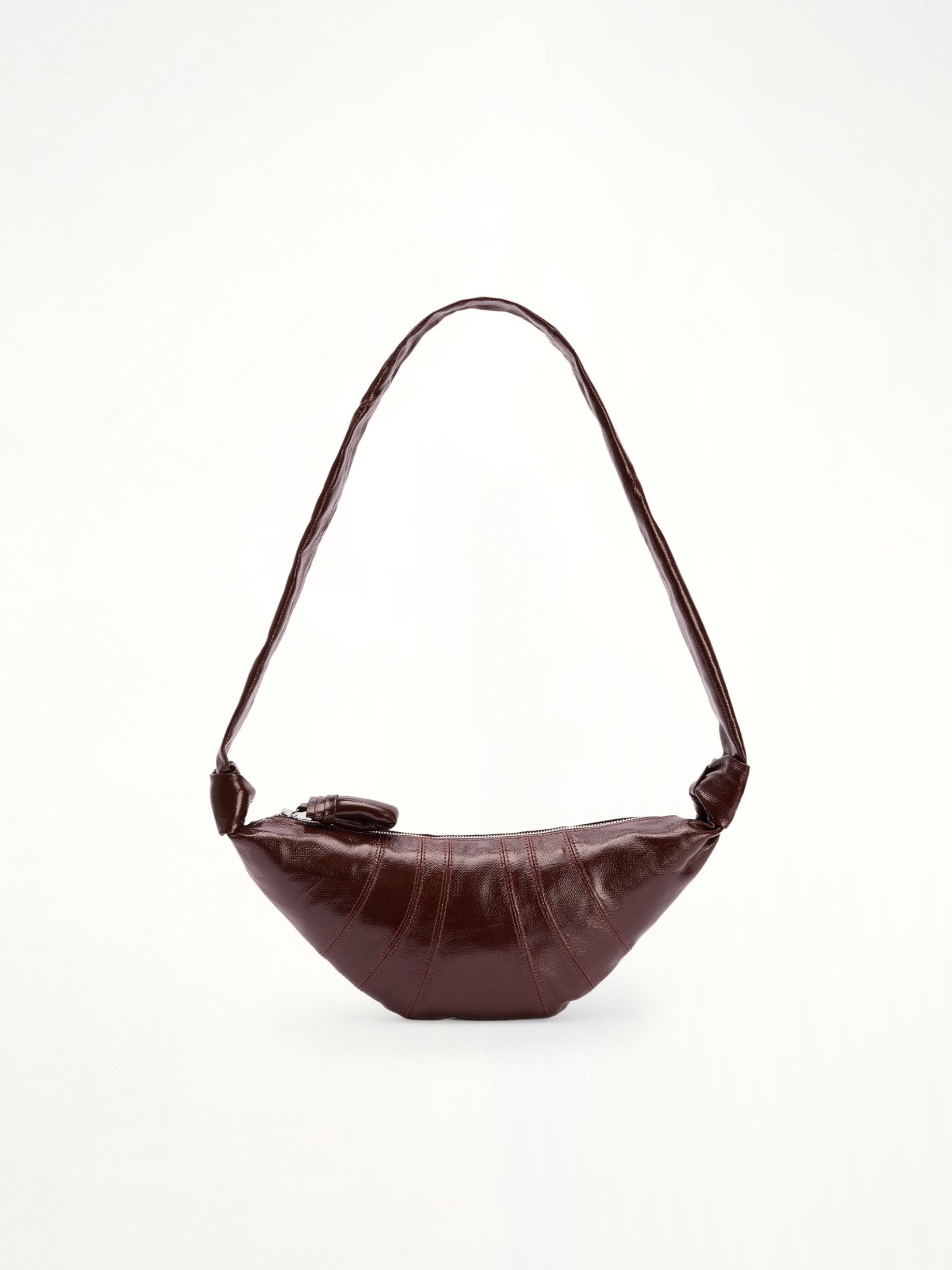Croissant Small Coated Cotton Bag in Chocolate Fondant