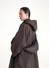 Croissant Small Grained Leather Bag in Dark Chocolate