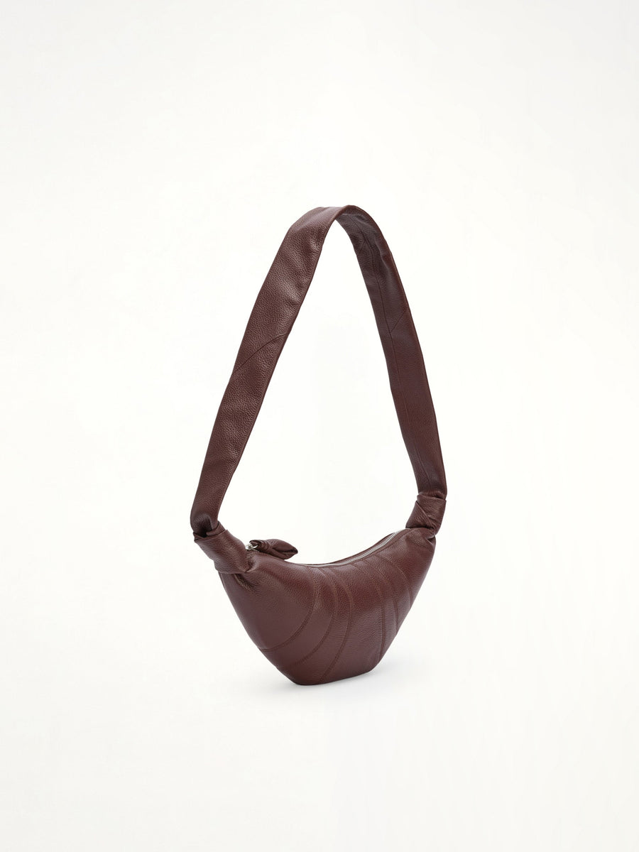 Cowhide Small Croissant Bag in Roasted Pecan