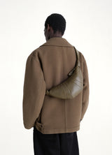 Lambskin Small Croissant Bag in Dark Khaki