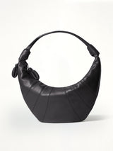 Fortune Croissant Soft Nappa Leather Bag in Dark Chocolate