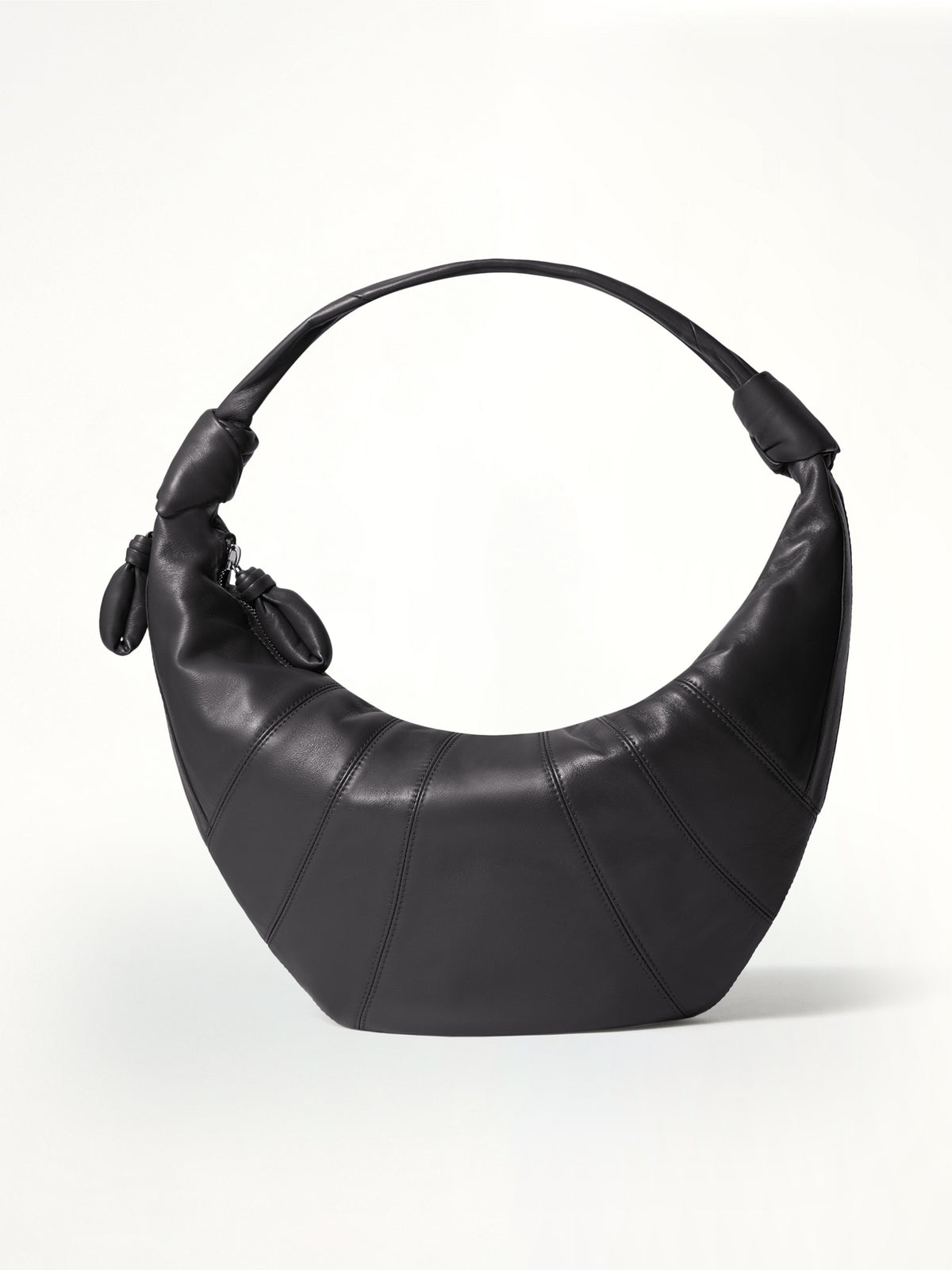 Fortune Croissant Soft Nappa Leather Bag in Dark Chocolate