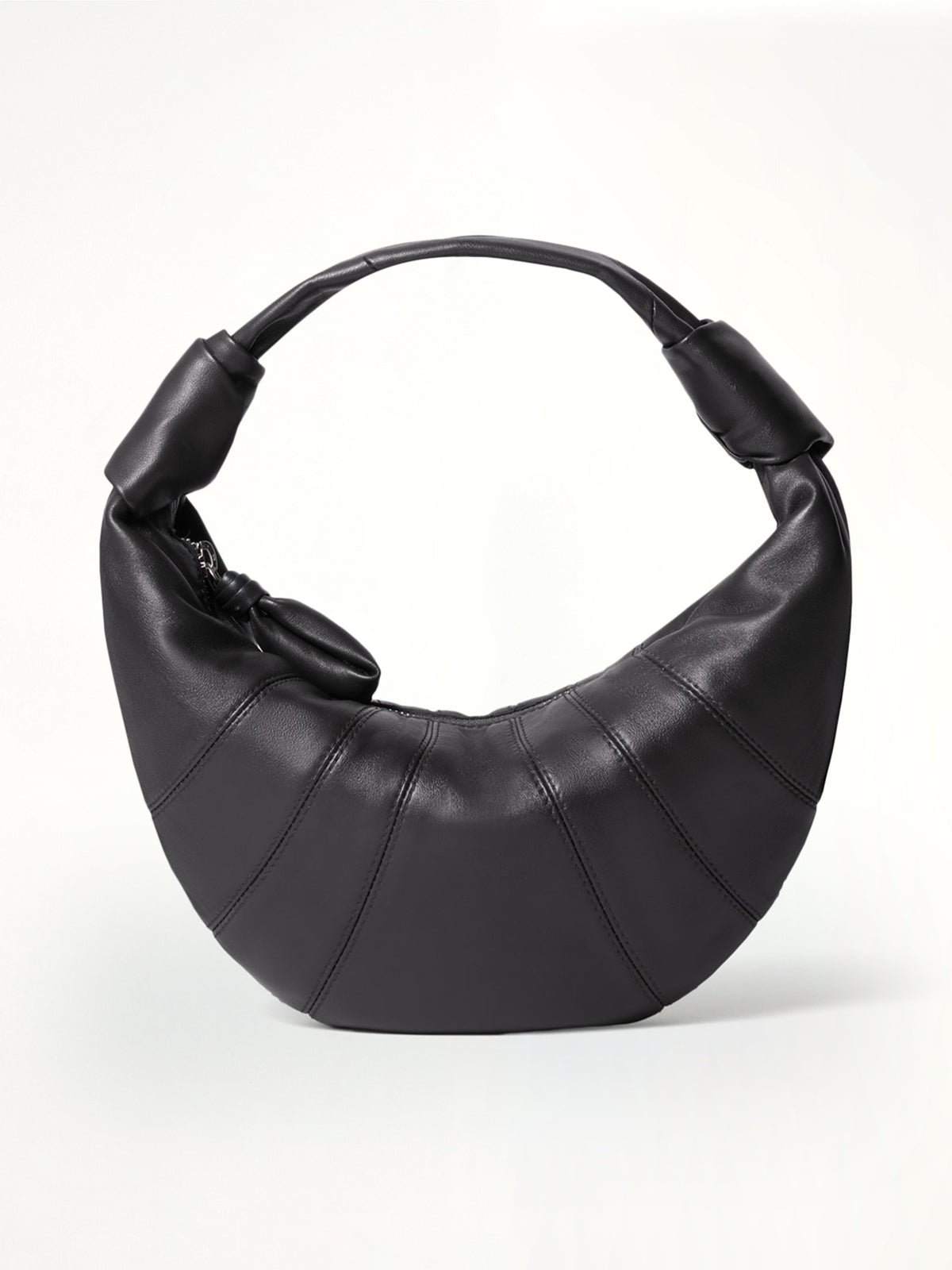 Mini Fortune Croissant Soft Nappa Leather Bag in Dark Chocolate