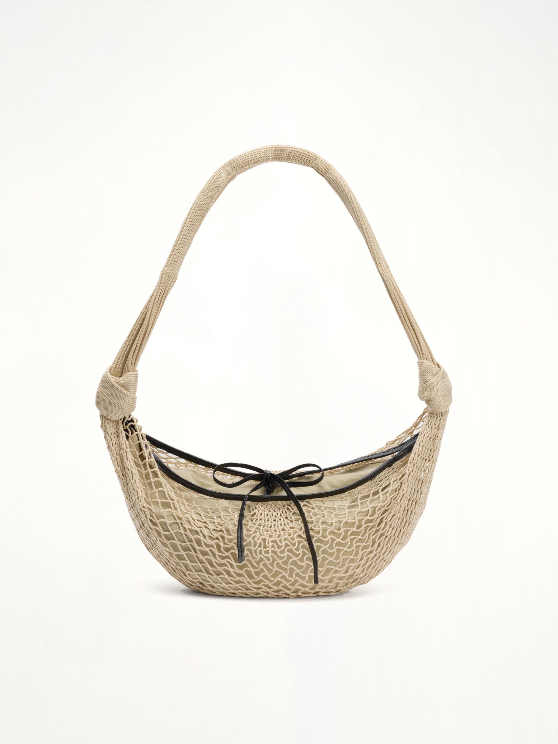 Croissant Filt Bag in Light Beige