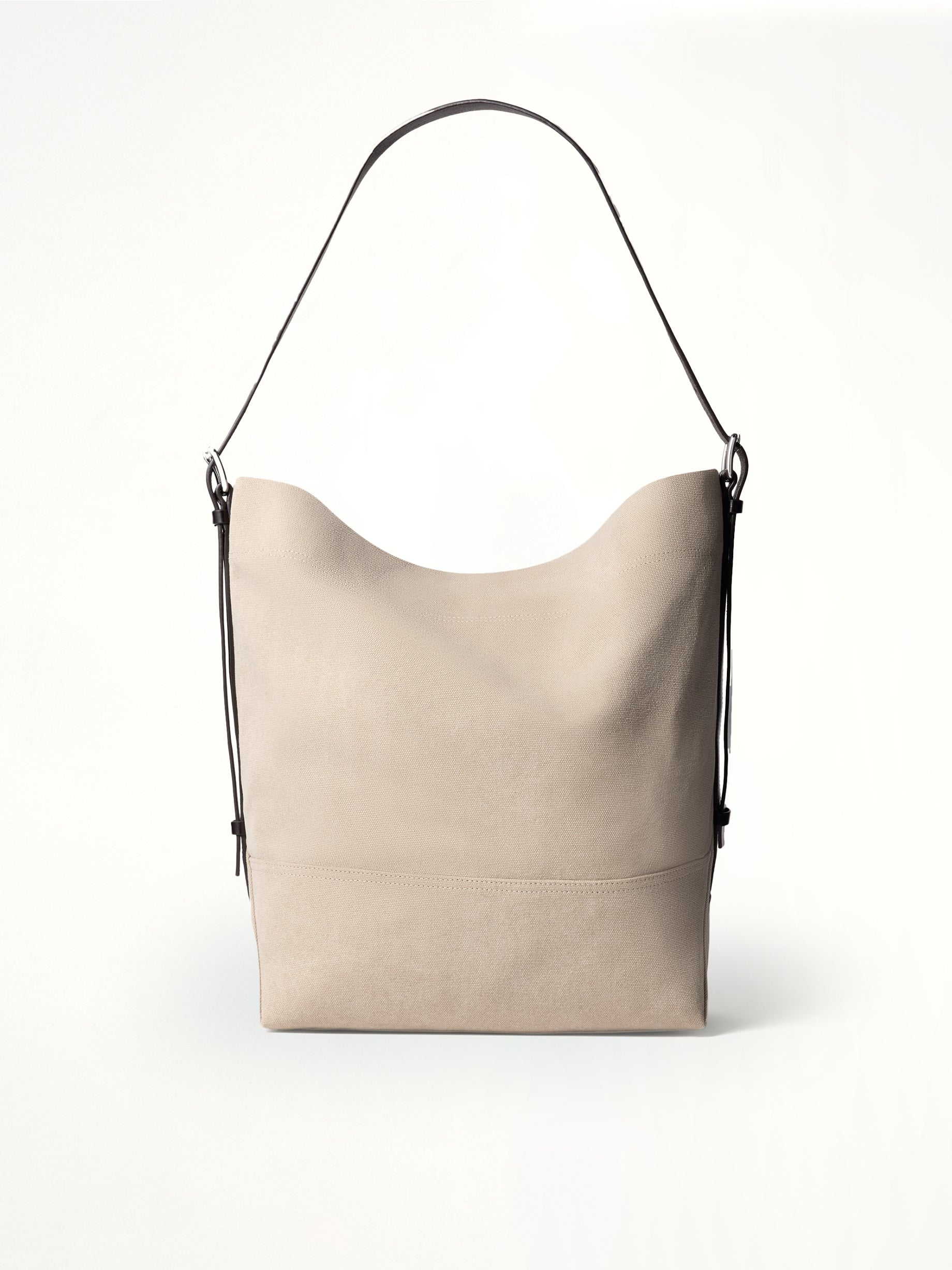 Belted Tote Bag in Dark Linen