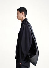 Scarf Small Soft Nappa Leather Bag in Black/Dark Chocolate