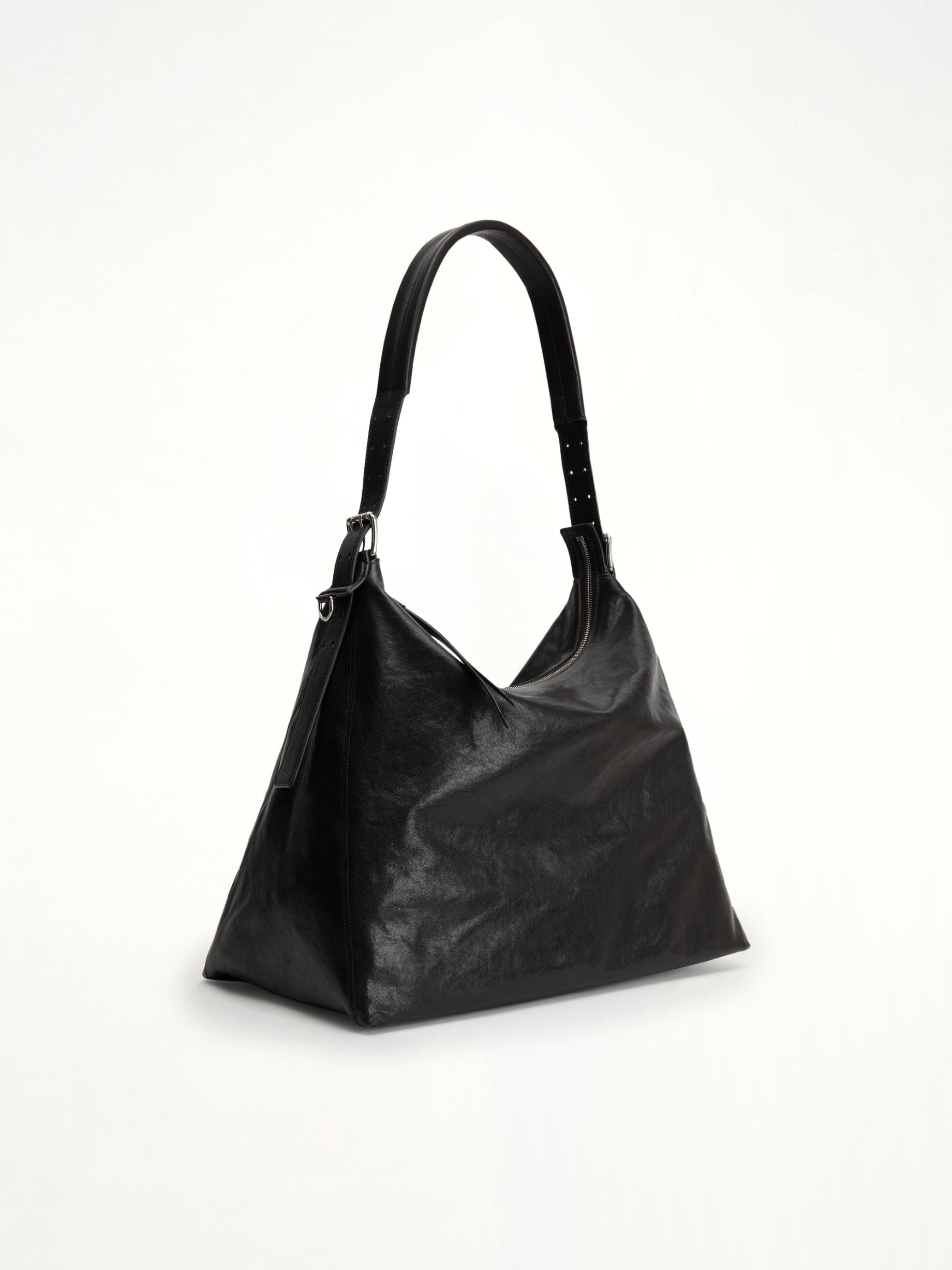 Belted Hobo Bag in Dark Chocolate