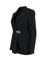 Starchy Wool Tricotine Jacket in Black
