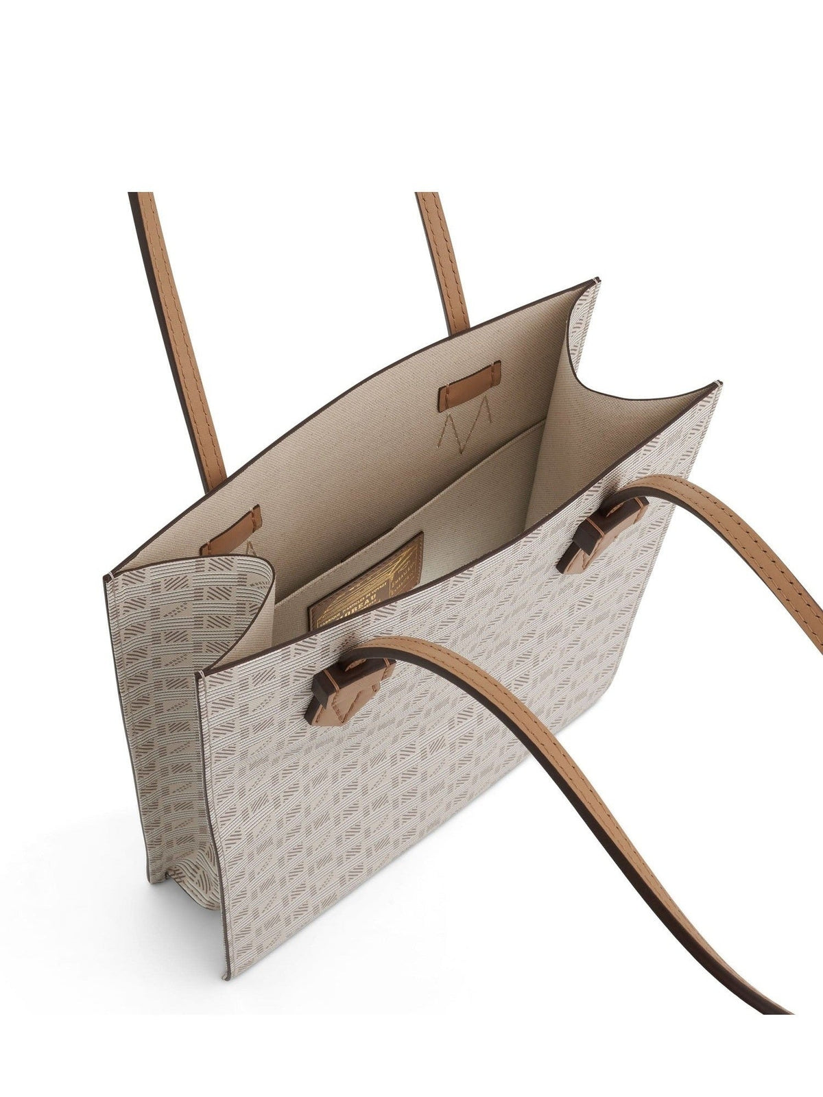 Cannes Vertical Tote MM with Stripes in Champagne