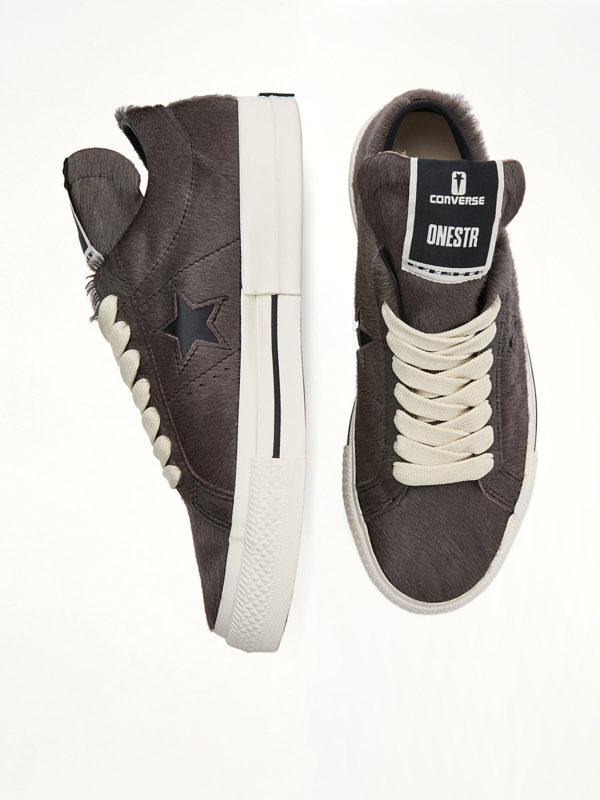 One Star Fur Sneaker A14796C in Dark Dust/Black  | RICK OWENS DRKSHDW