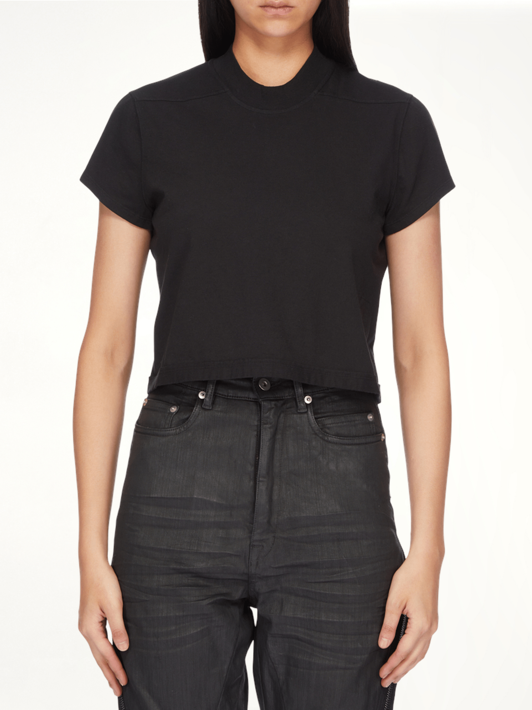 Cropped Small Level T-Shirt in Black